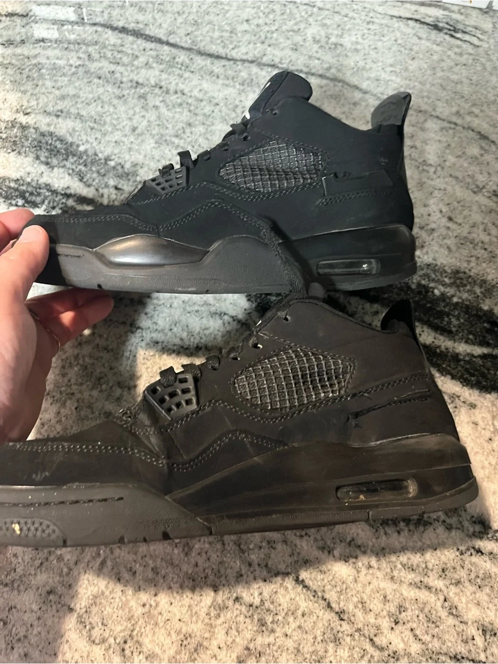 Nike Air Jordan 4 Retro Black Cat Triple Black Basketball Shoes Men's Size 8